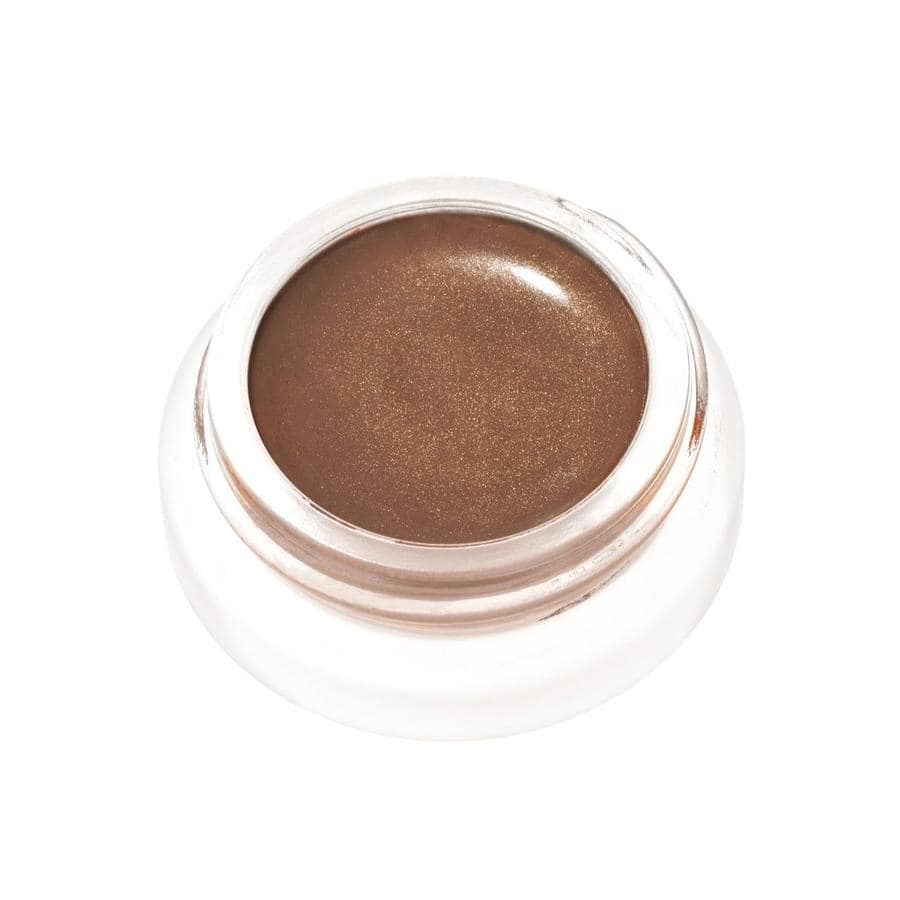 A jar of RMS Beauty Buriti Bronzer, a warm metallic bronze cream balm with golden shimmer.