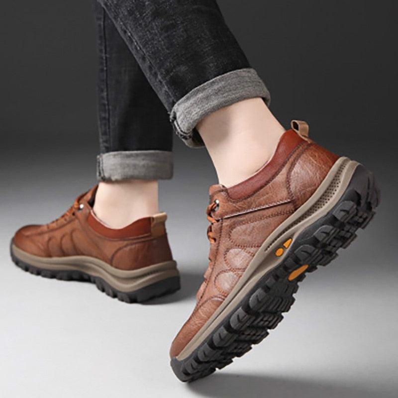 Mens Black Leather Platform Lace-Up Casual Business Dress Shoes