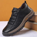 Mens Black Leather Platform Lace-Up Casual Business Dress Shoes