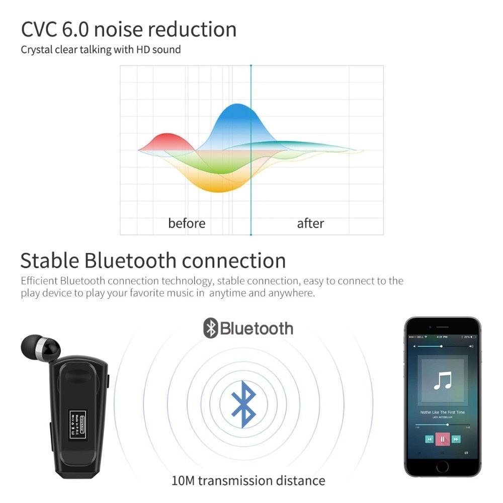 Bluetooth Collar Clip Headset for Sports and Driving