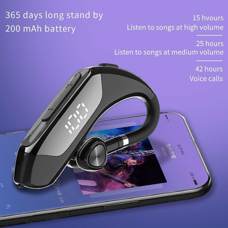 Bluetooth 5.0 Wireless Business Headset with LED Power Display