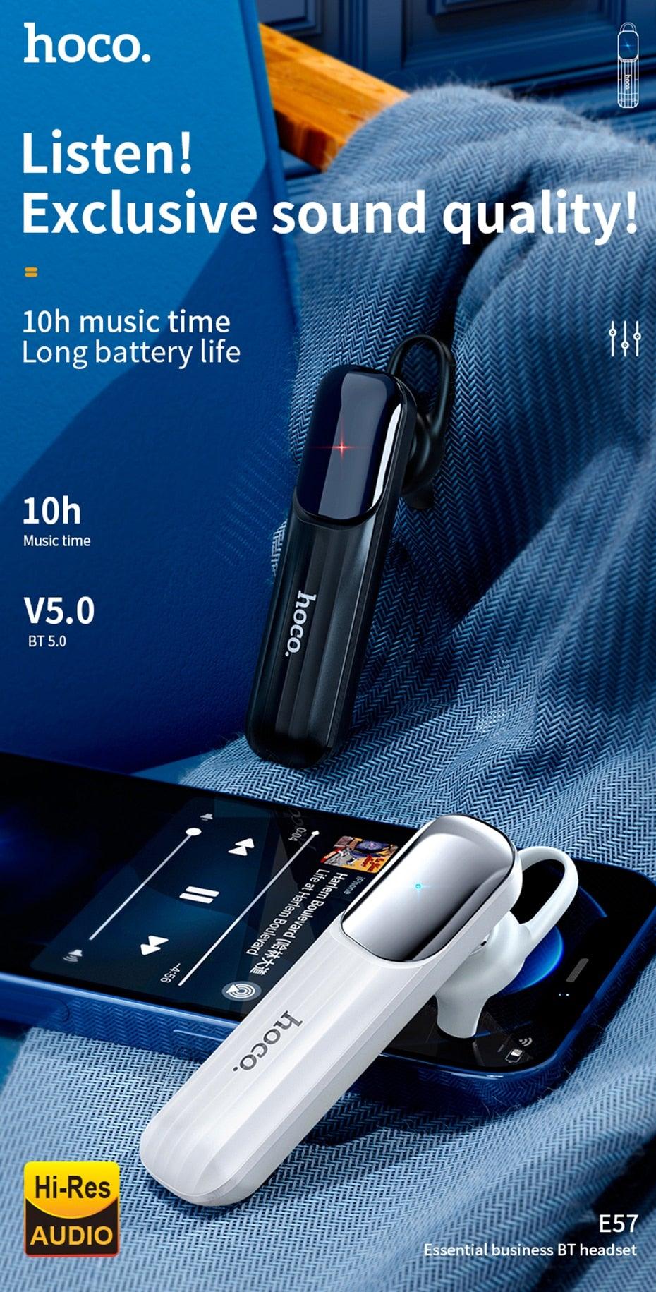 Wireless Bluetooth Over-Ear Headset with 55Hrs Playtime and Mic