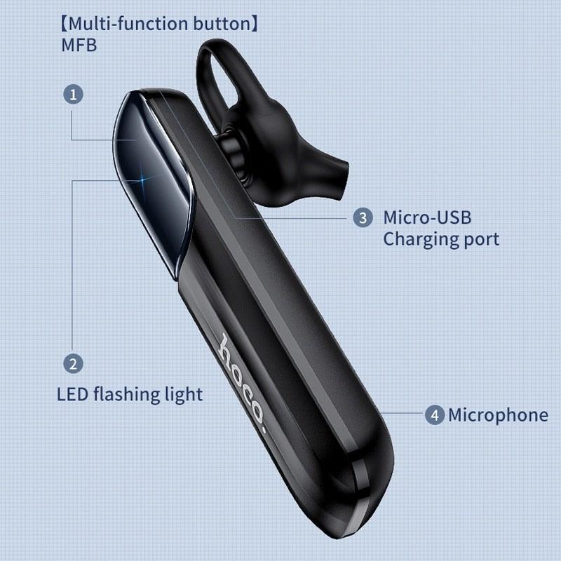 Wireless Bluetooth Over-Ear Headset with 55Hrs Playtime and Mic