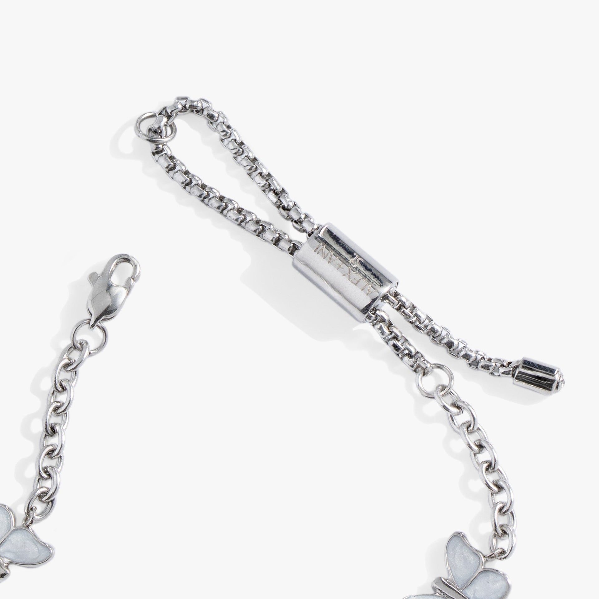 Butterfly and Flower Anklet with Enamel Charms and Slider Fit