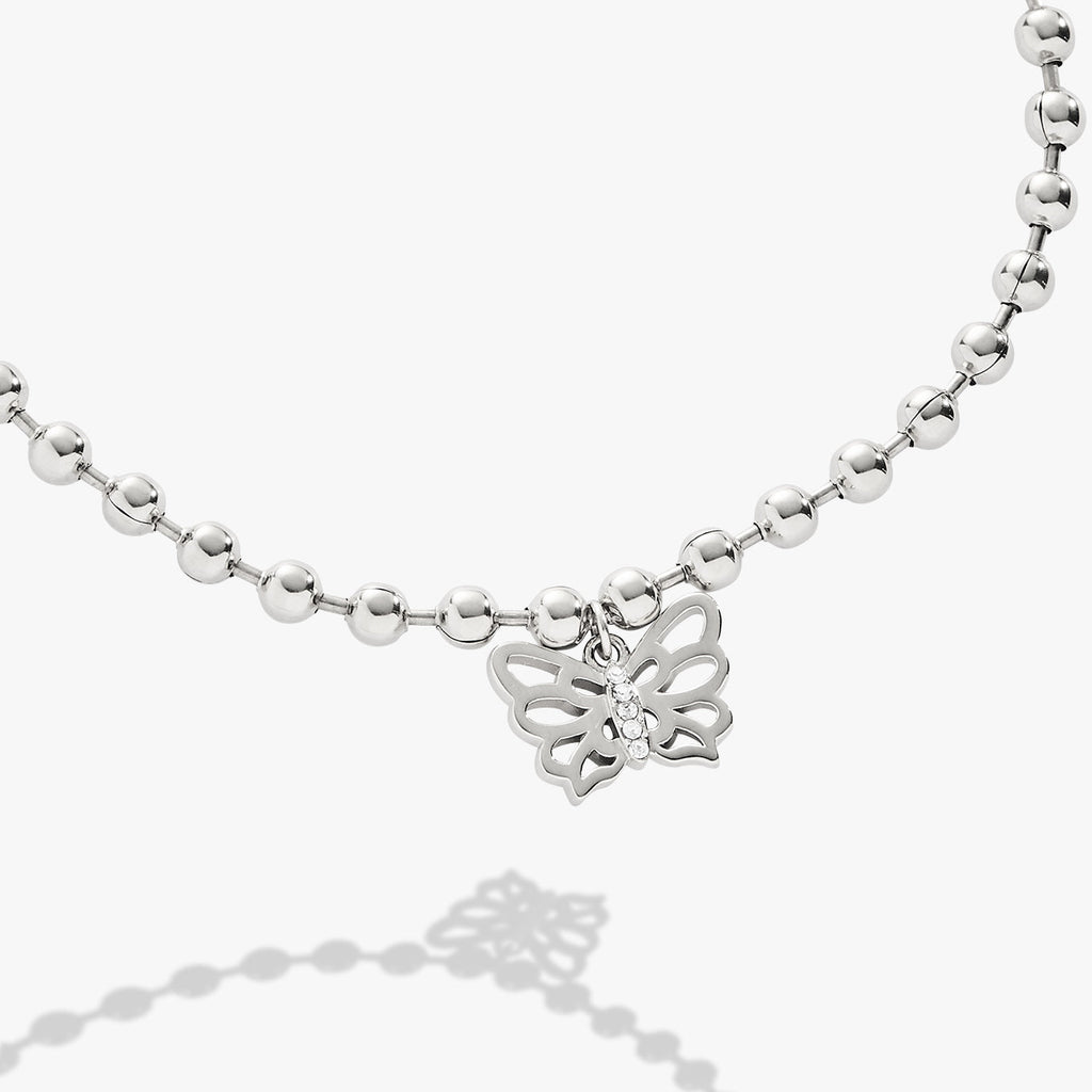 Butterfly Ball Chain Bracelet with Crystal Charm