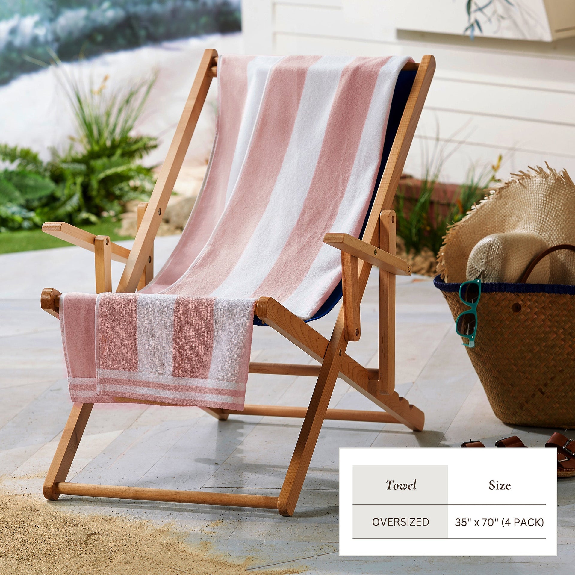 Striped Cabana Beach Towel 100% Cotton Ultra-Soft Pool Towel
