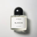 Byredo Blanche Eau De Parfum 3.4 oz bottle featuring a minimalist clear glass design