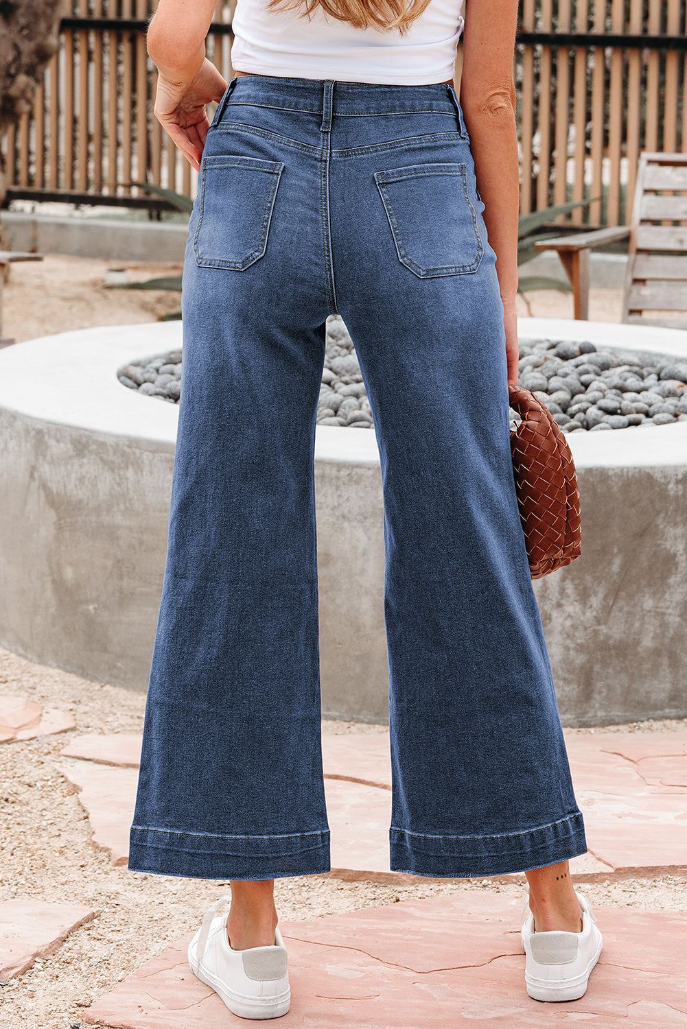 Breen Cropped High Rise Wide Leg Jeans