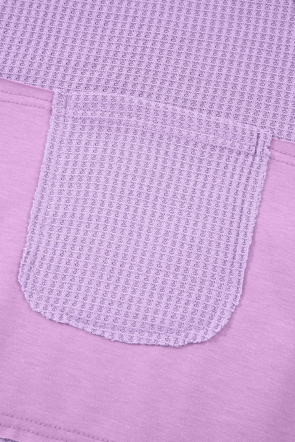 Colorblock Waffle Knit Patchwork Long Sleeve Top