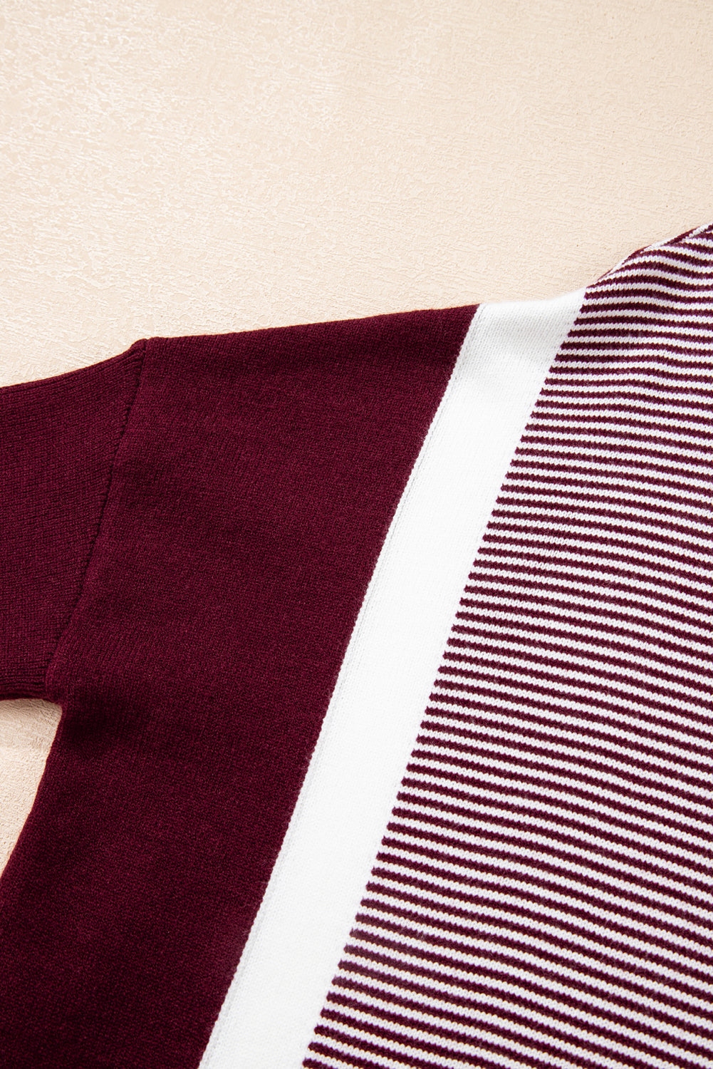 Stripe Colorblock Patchwork Dolman Sleeve Sweater
