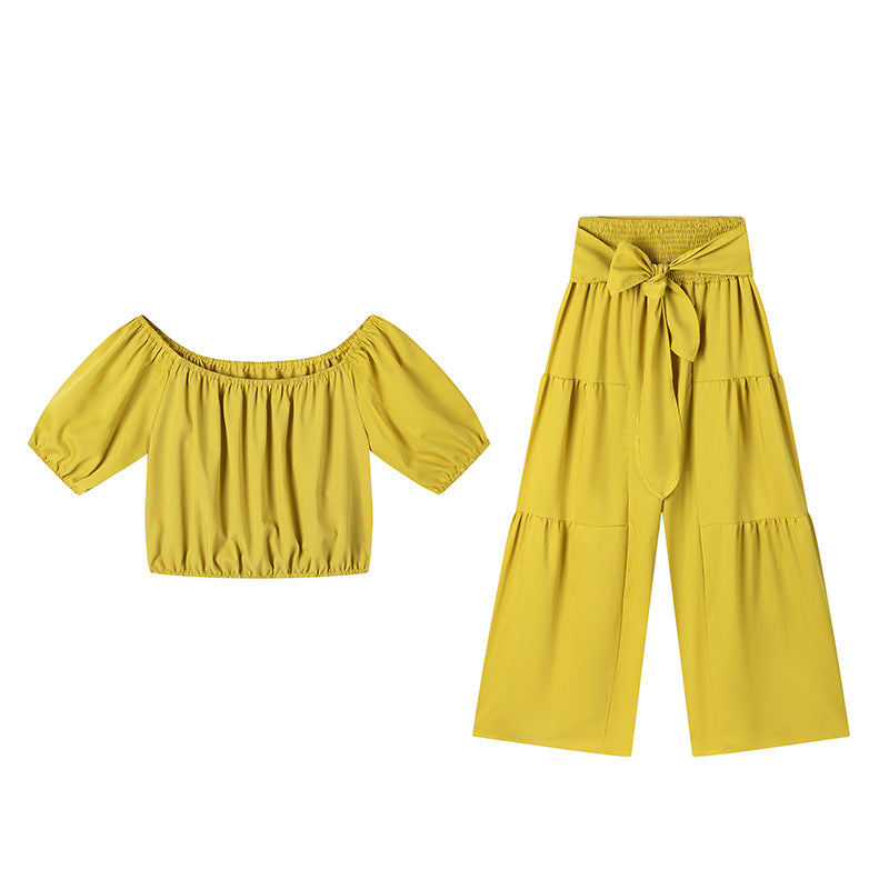 Two-Piece High-Waist Flared Pant Set with Off-Shoulder Top - Image 11