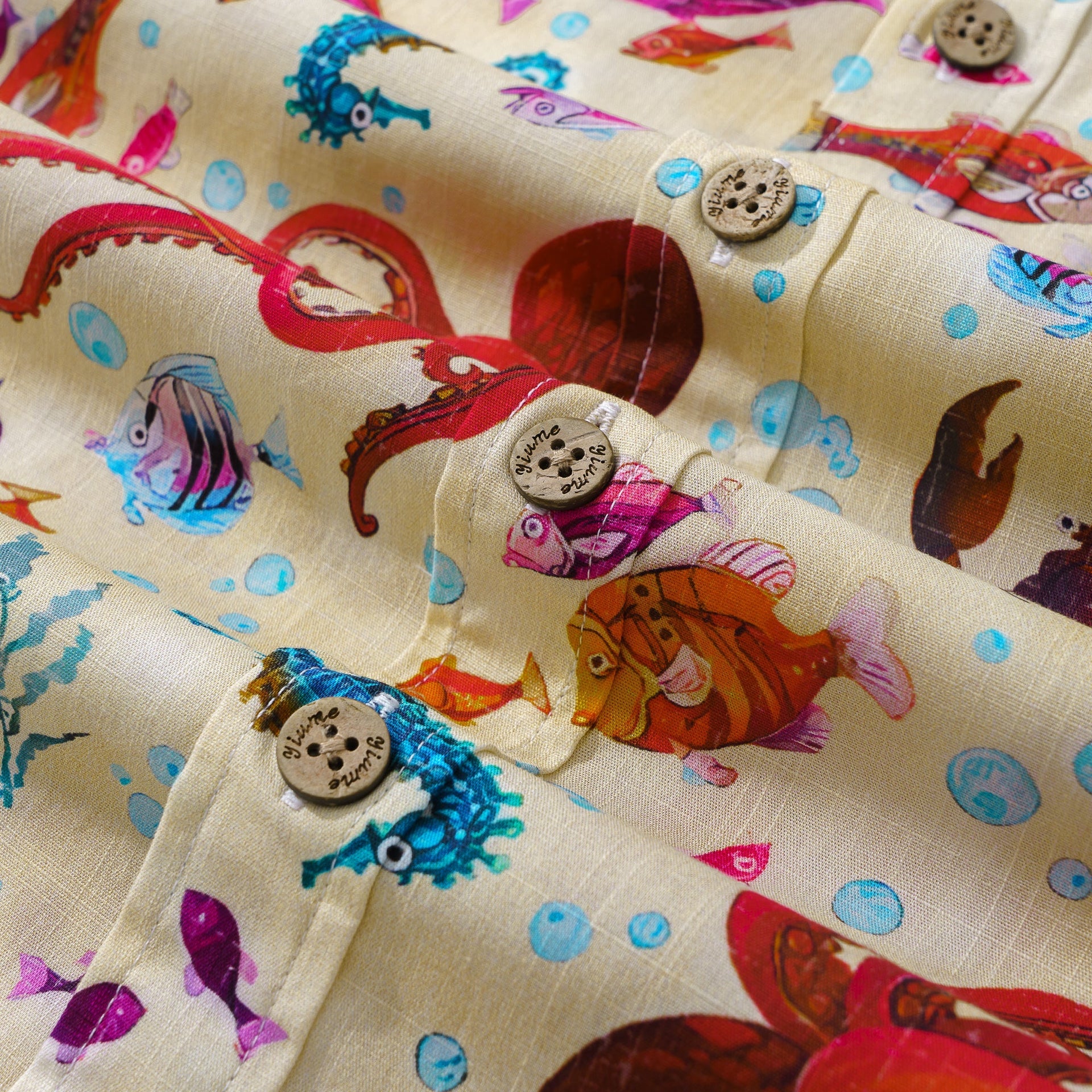 Men's Marine Ecology Short Sleeve Cotton Hawaiian Shirt