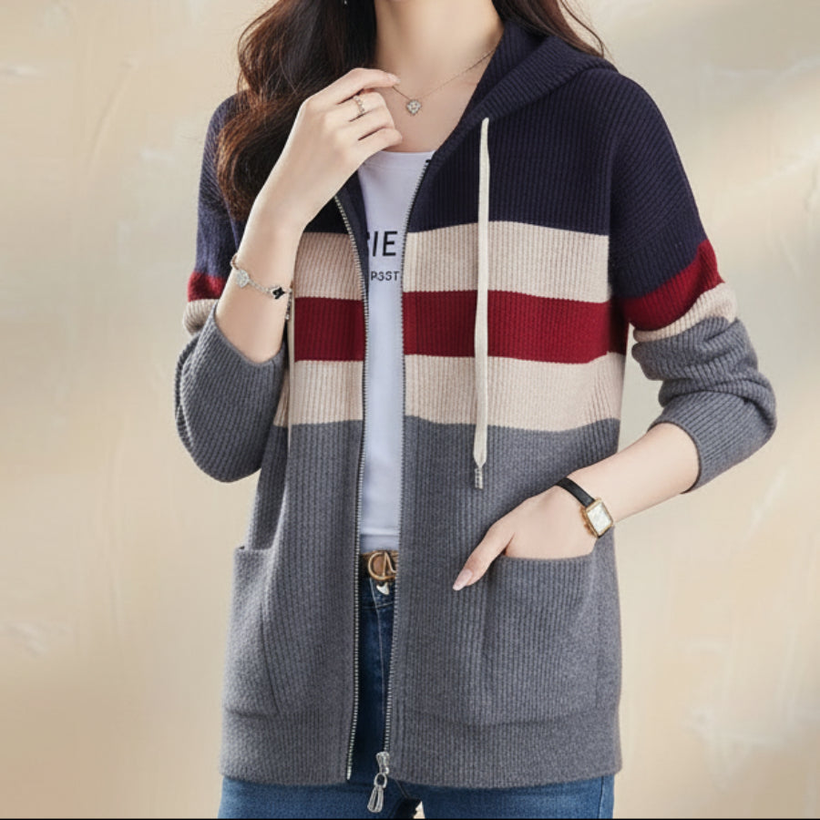 Women's Loose-Fit Wave-Detail Open-Front Cardigan Coat