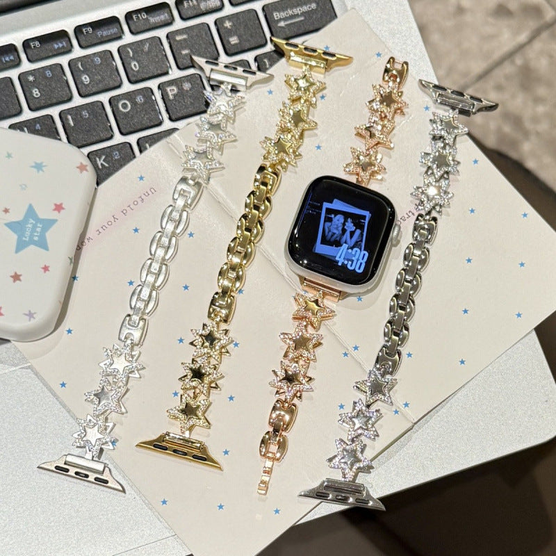 Star-rotating Zirconia Metal Watch Strap