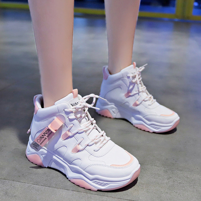 High-Top Sneakers for Women - White Athletic Shoes