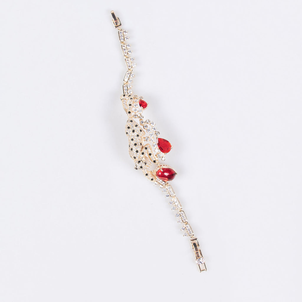 Cross-border Fall Into The Galaxy Exquisite Cheetah Bracelet High-level Egg Face Bracelet Micro-inlaid Full Of Diamonds Light Luxury Jewelry Wholesale