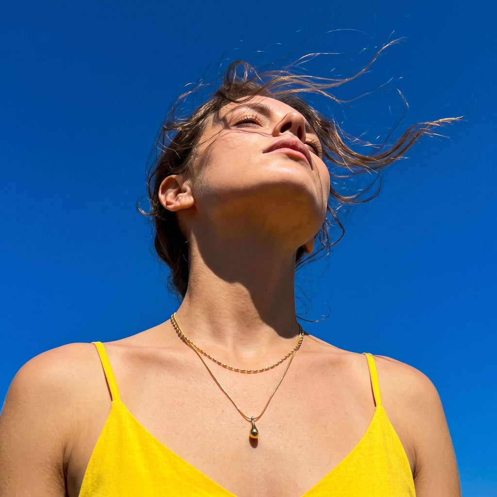 Fashion Double Layer Teardrop Necklace For Women, Niche Designed Ins Cool Vibe Minimalist Elegant Stackable Collarbone Chain