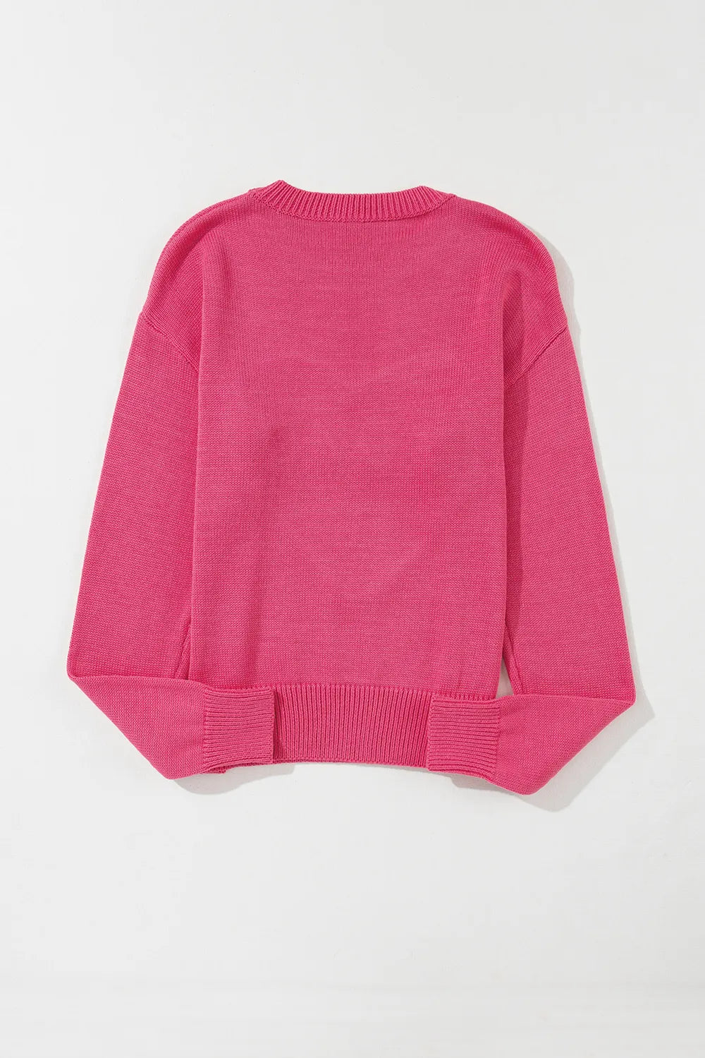 XOXO Heart Graphic Drop Shoulder Sweater in Pink and White - Image 6