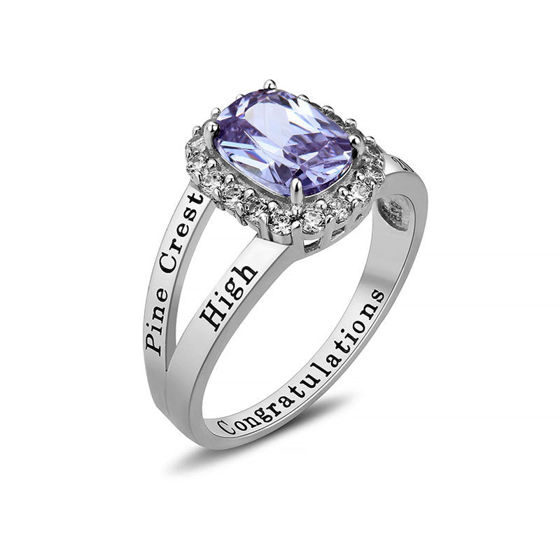 925 Sterling Silver Commemorative Gift Zircon Ring