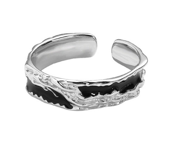 Men's S925 Sterling Silver Adjustable Ring - Modern Minimalist Band