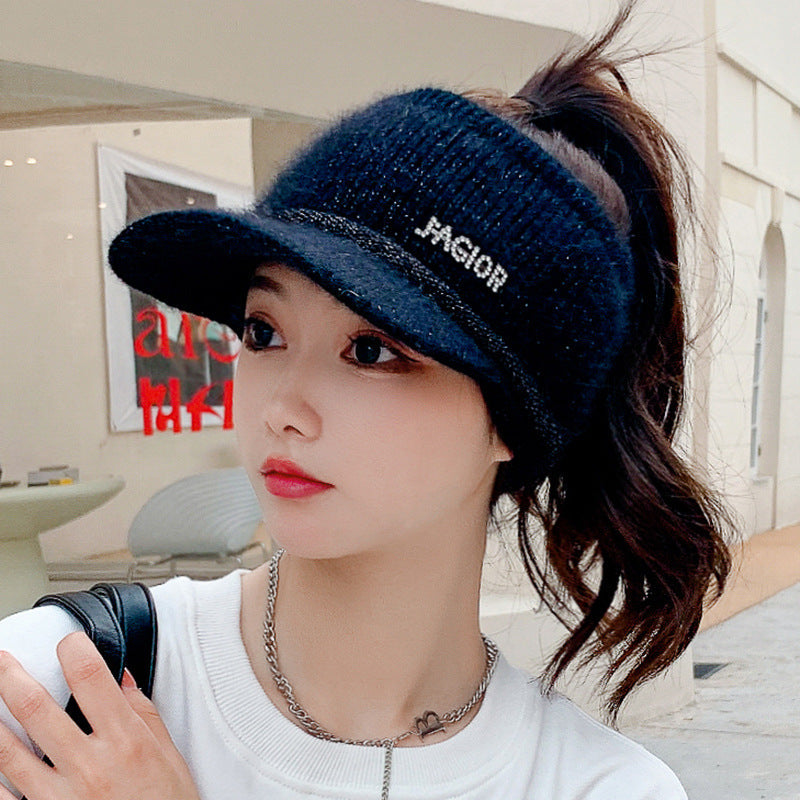 Rabbit Hair Blend Wide Brim Dome Hat