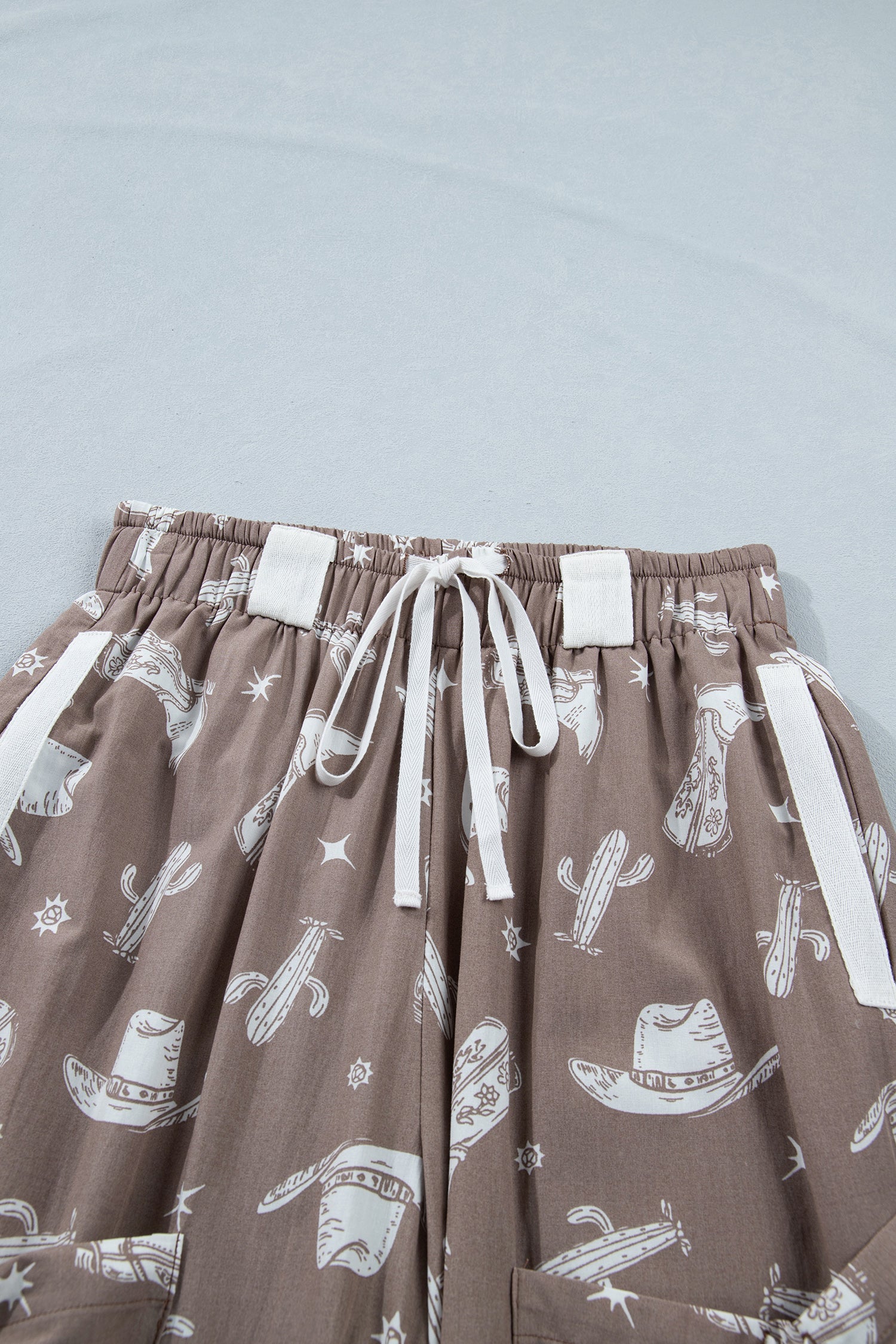 Western Print Cactus Cowgirl Drawstring Jogger Pants - Image 4