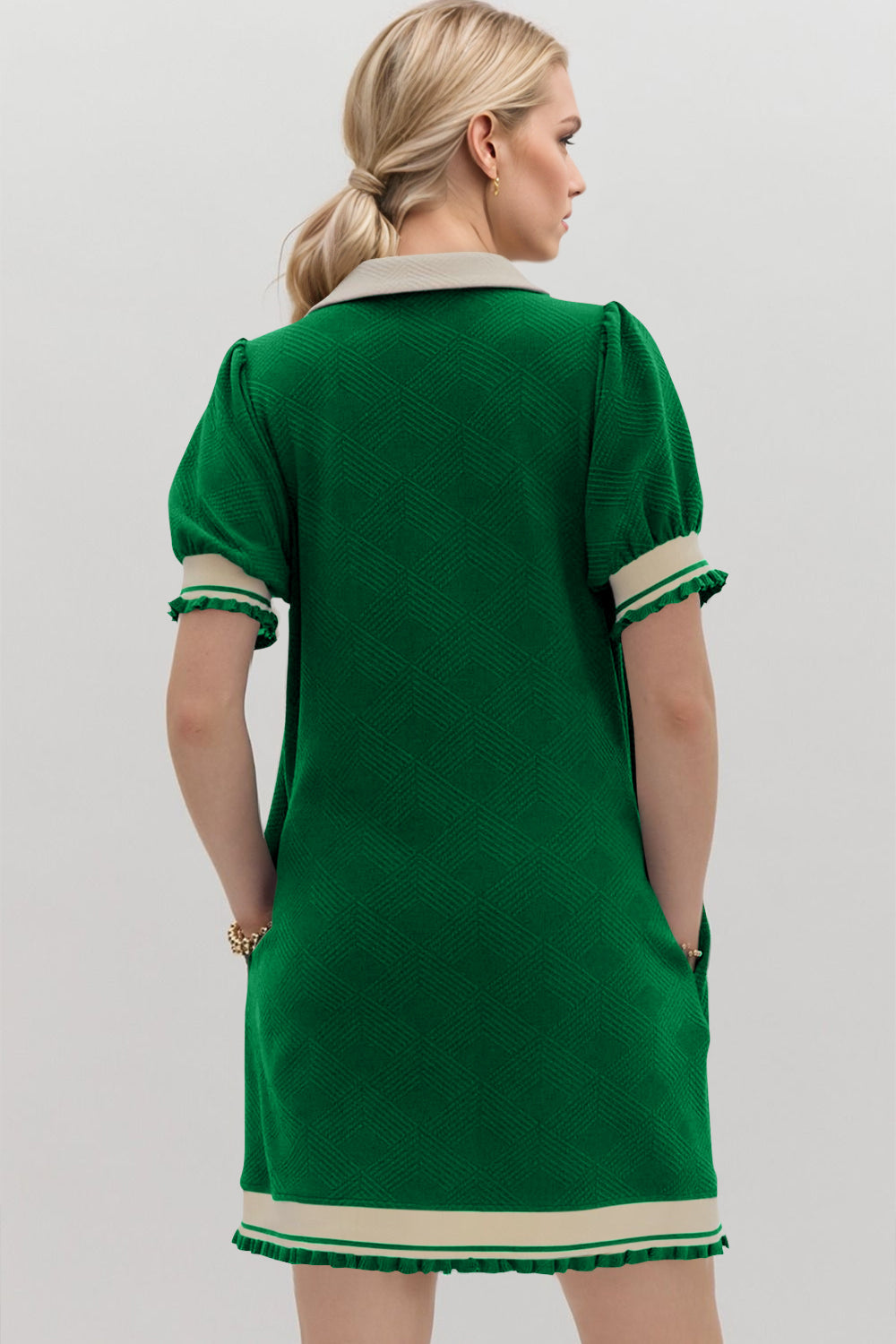 Contrast Short Sleeve Mini Dress for Women