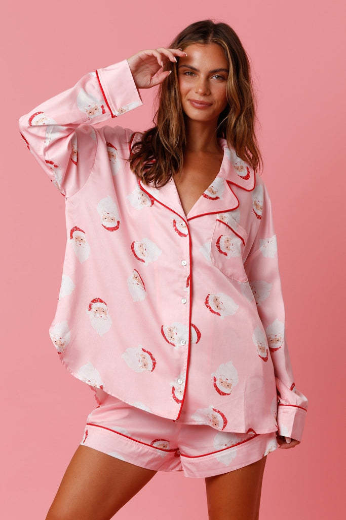 Women’s Satin Holiday Pajama Set Christmas Print Two-Piece Suit - Image 9