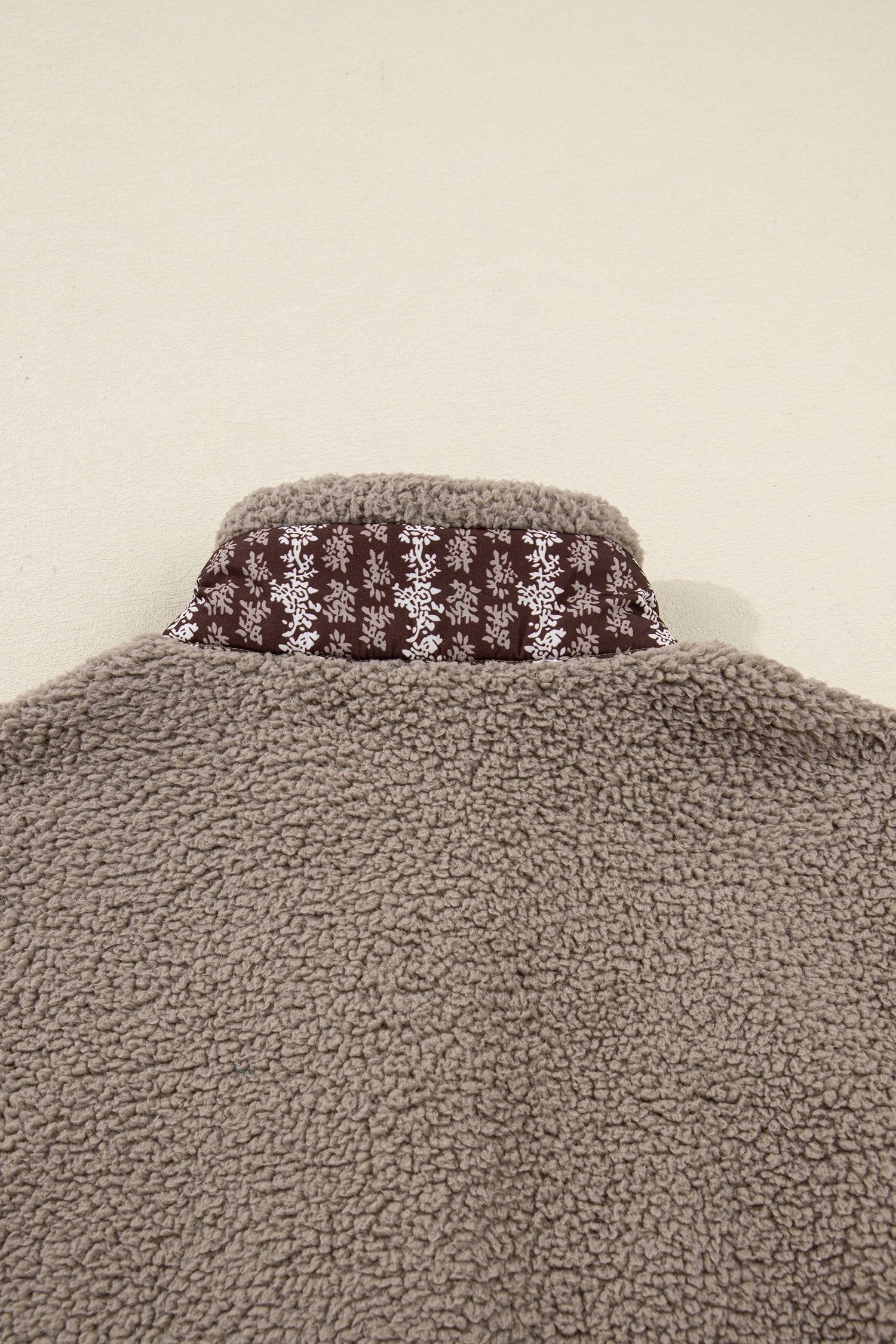 Wrenley Sherpa Fleece Vest with Floral Trim and Side Bows - Image 4