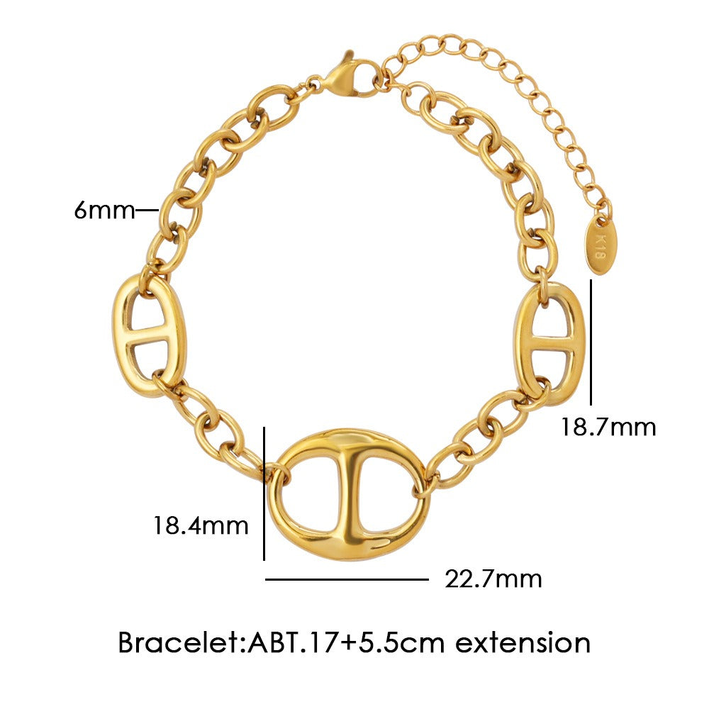 18K Gold Geometric Sun Jewelry Set - Necklace, Bracelet & Earrings