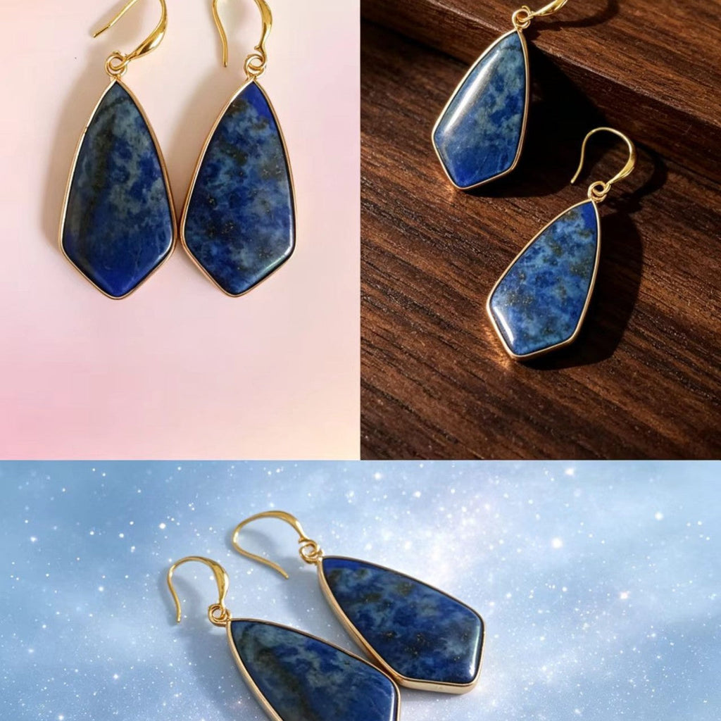 Natural Stone Drop With Edging Irregular-shaped Stone Earrings