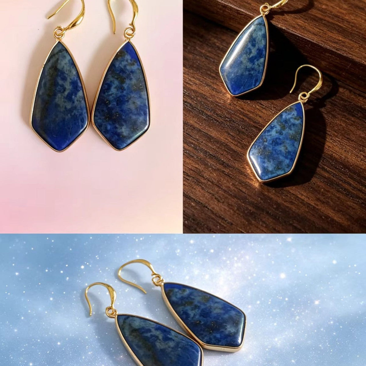 Natural Stone Drop With Edging Irregular-shaped Stone Earrings