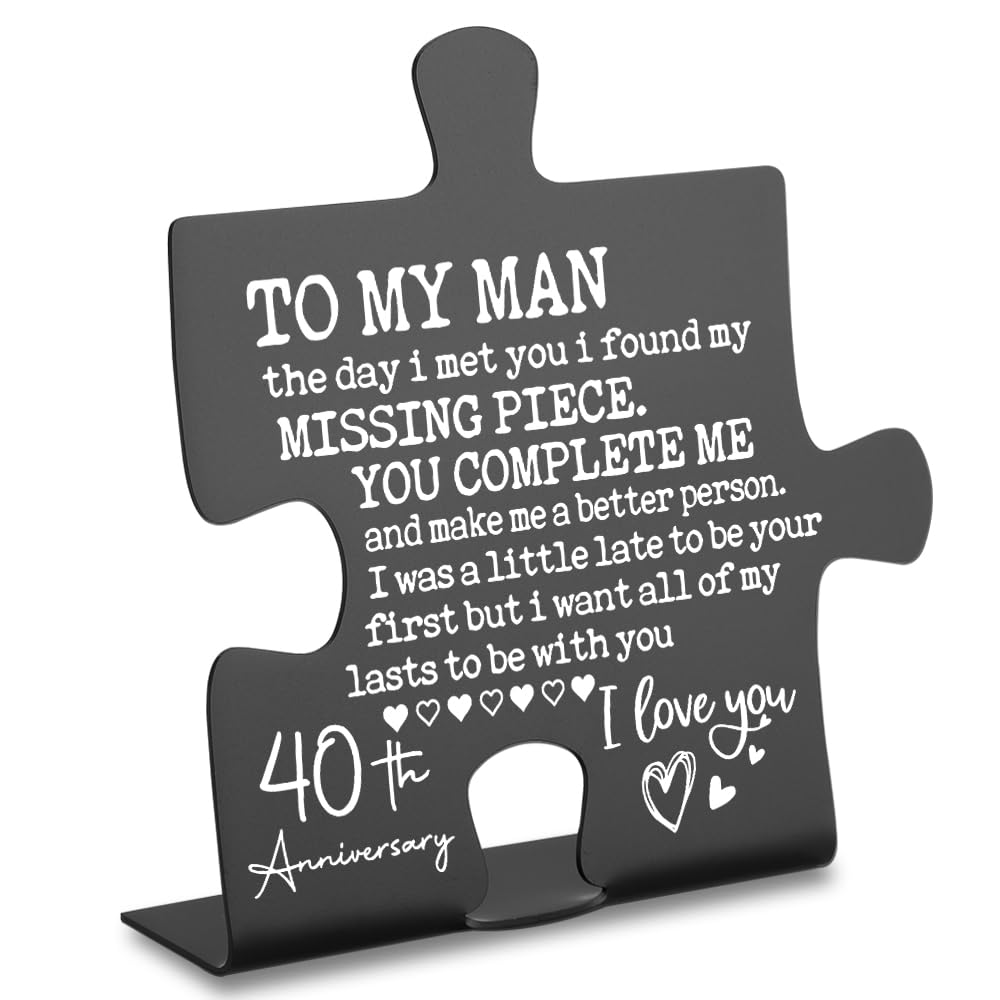 40 Year Anniversary Plaques Gifts for Men Husband Men 40th Anniversary Plaques Gifts form Wife Happy 40th Anniversary Marriage Gifts for Husband Men Desk Decor Sign YP223
