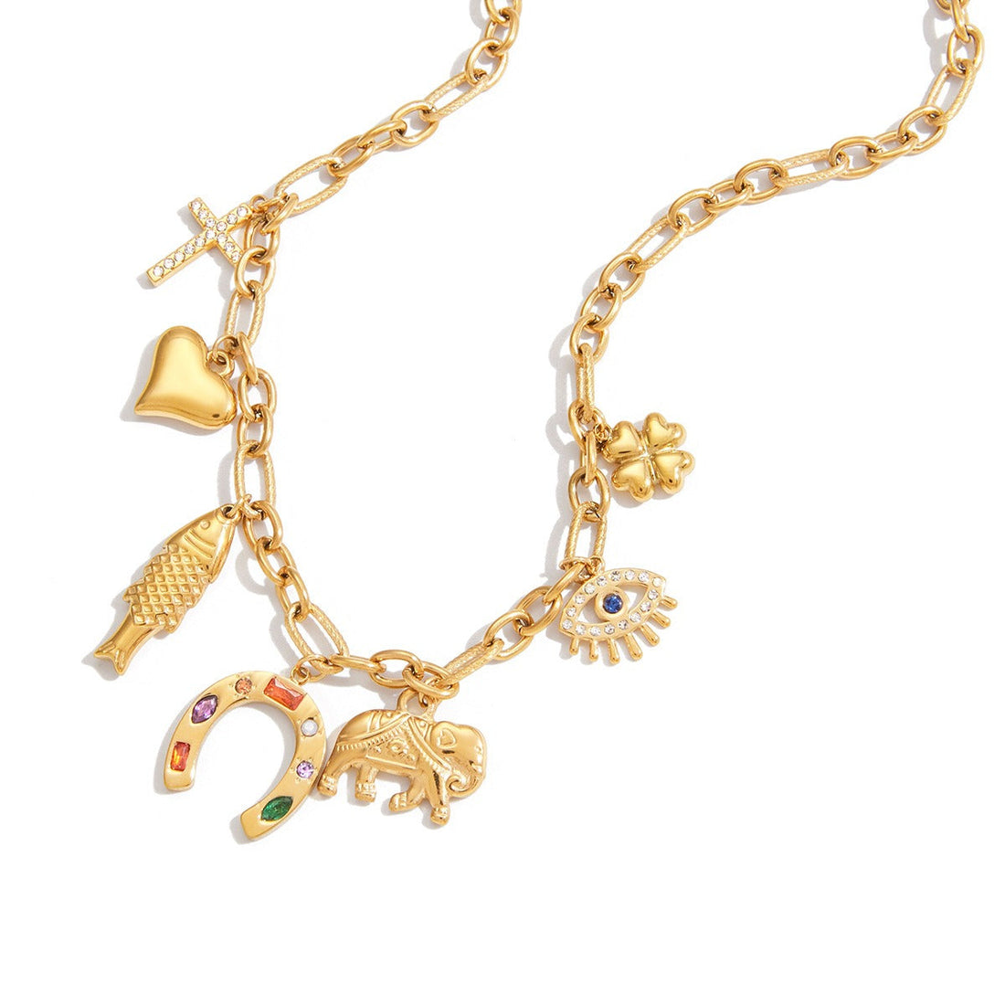 18K Gold-Plated Titanium Steel DIY Pendant Clavicle Chain