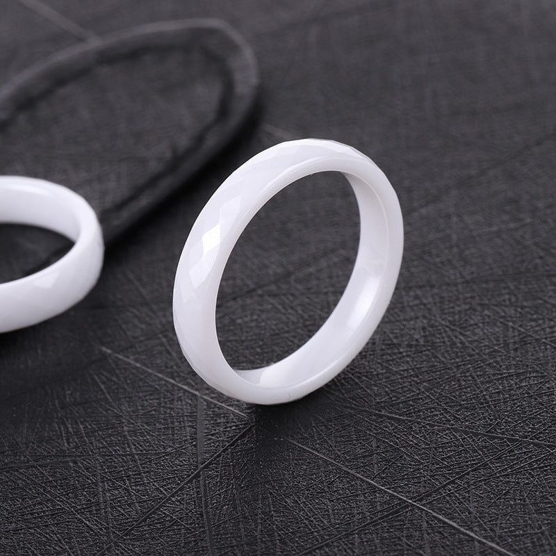 Multi-faceted Rhombus Ceramic Ring For Men