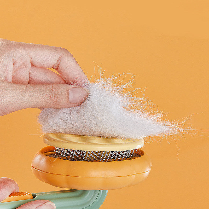 Modern Minimalist Self-Cleaning Pet Grooming Brush - 8-Inch Comb
