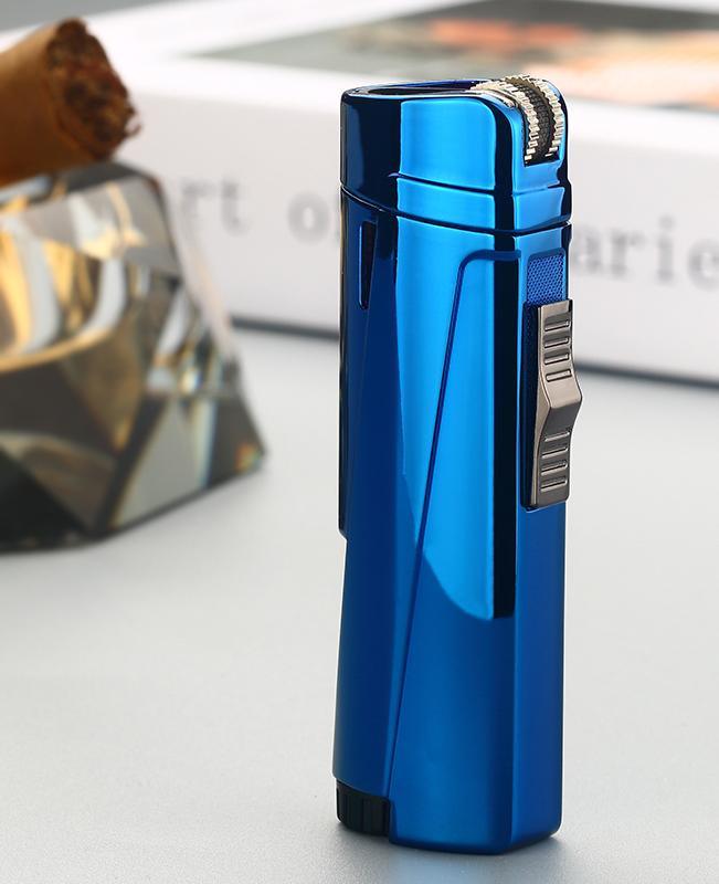 Modern Triple Jet Torch Lighter with Grinding Wheel Ignition