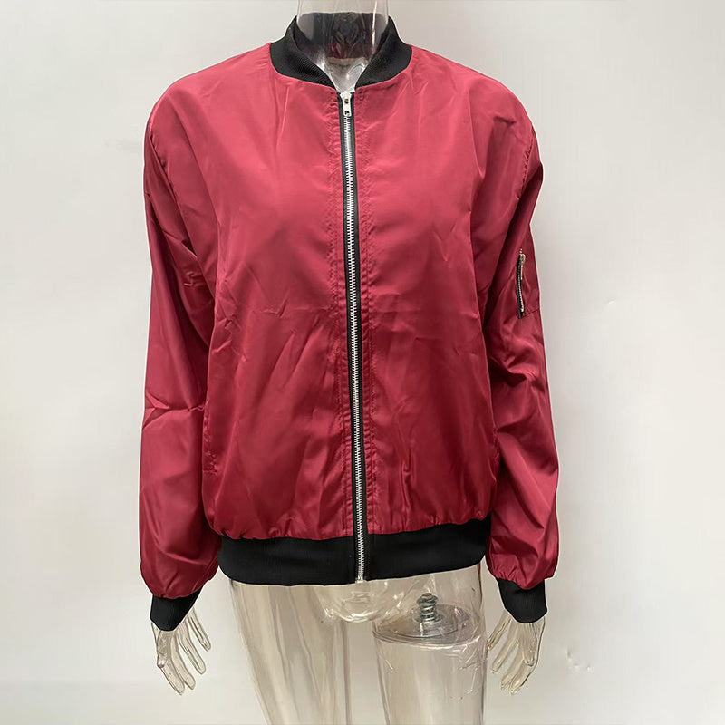 Women's Minimalist Color-Block Zip Jacket