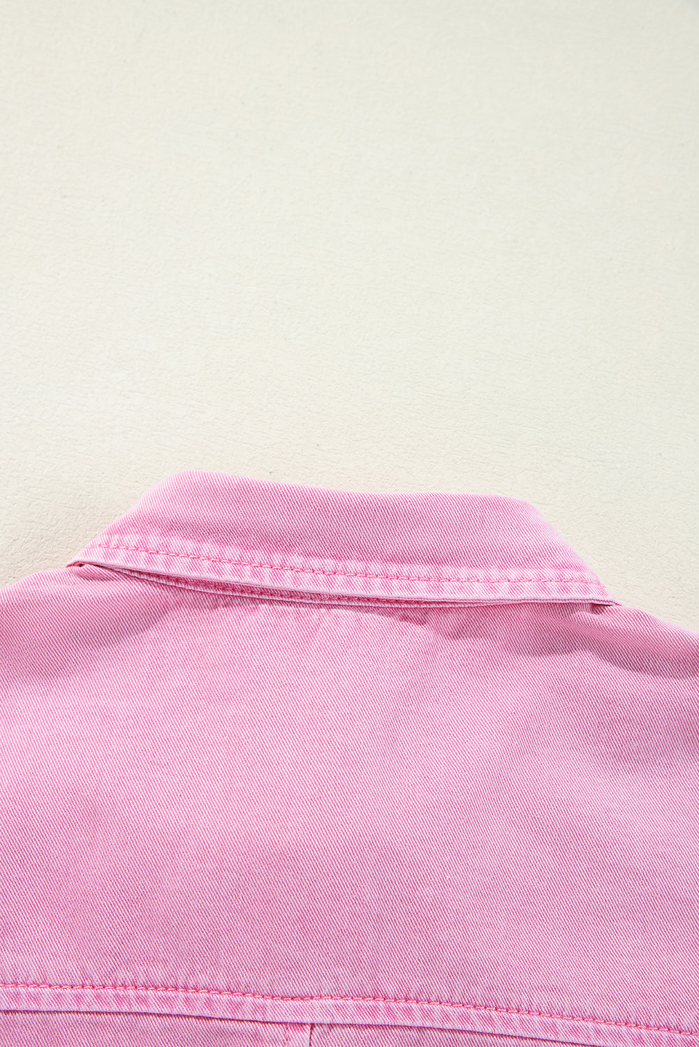 Pink Denim Shirt Dress | Double Pocket Mini Dress