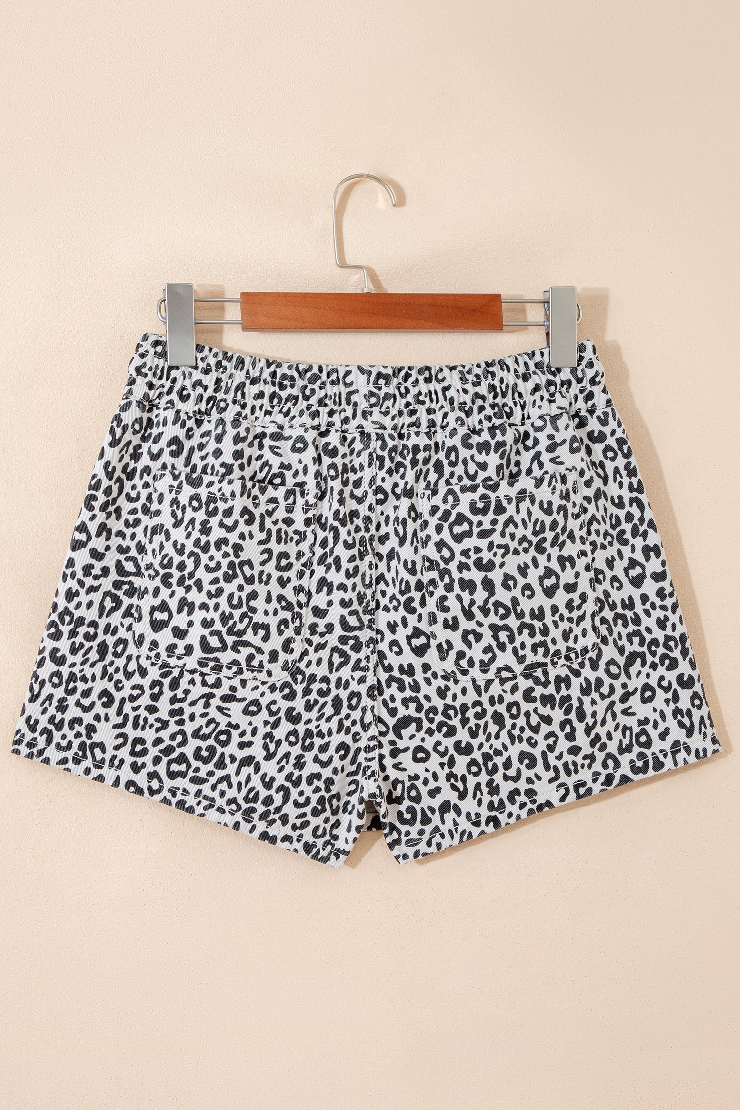 Leopard Print Denim Tassel Skort High Waisted Casual Mini Skirt