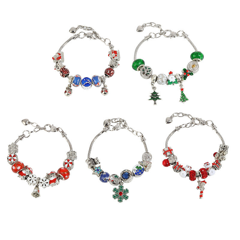 Cross-Border Christmas Gift Crystal Beaded Bracelet Pan's Girls' Jewelry Halloween DIY Kidsren's Snake Bone Bracelet