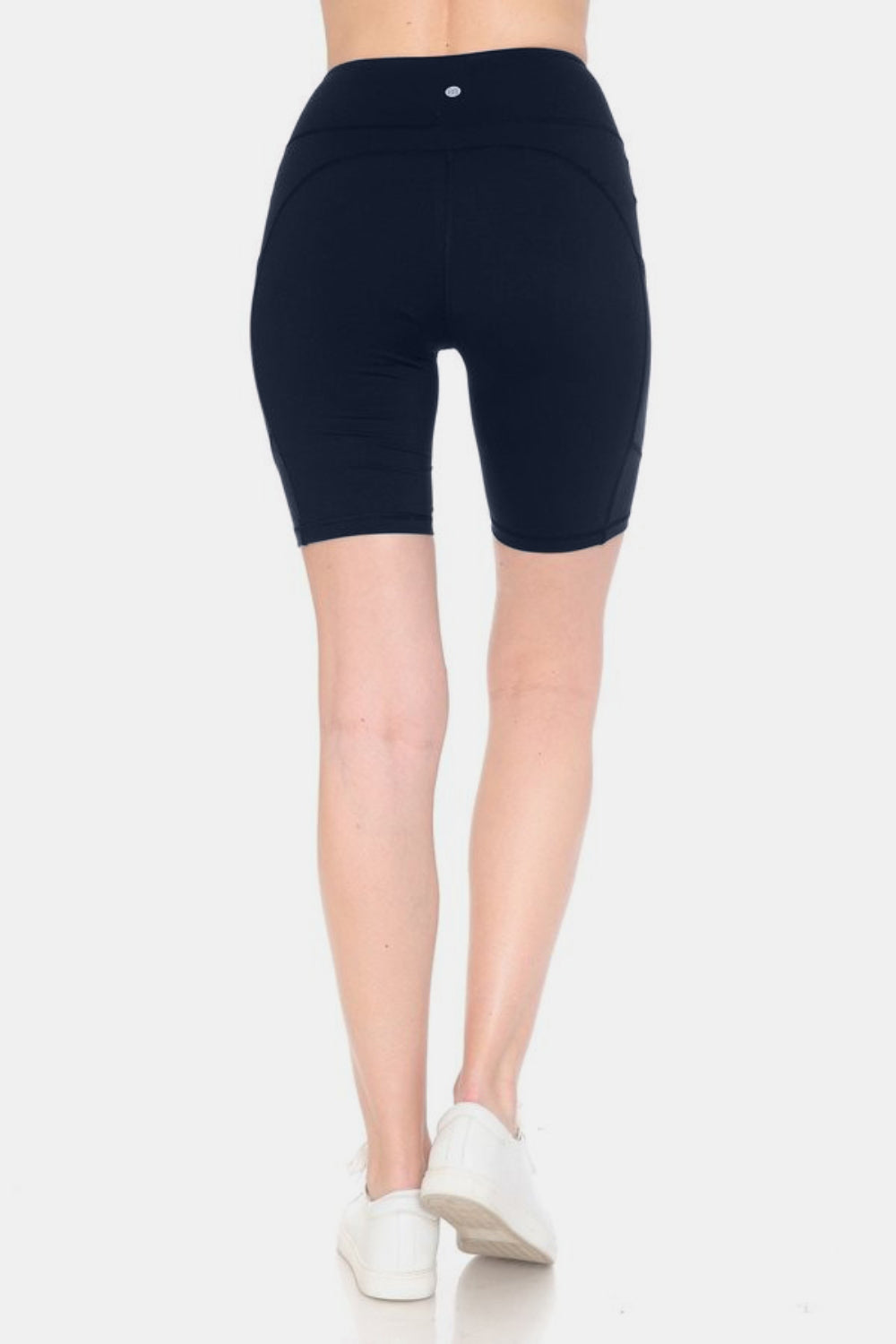 Women's High Waist Active Compression Shorts in Navy Blue - Image 2