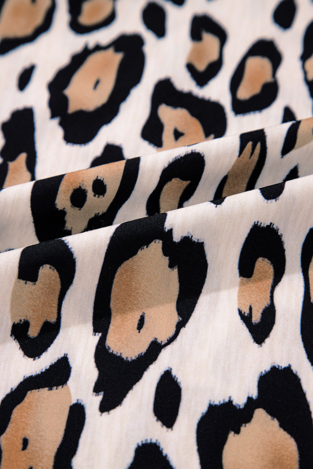 Oversized Leopard Print Balloon Sleeve Shirt | Polyester