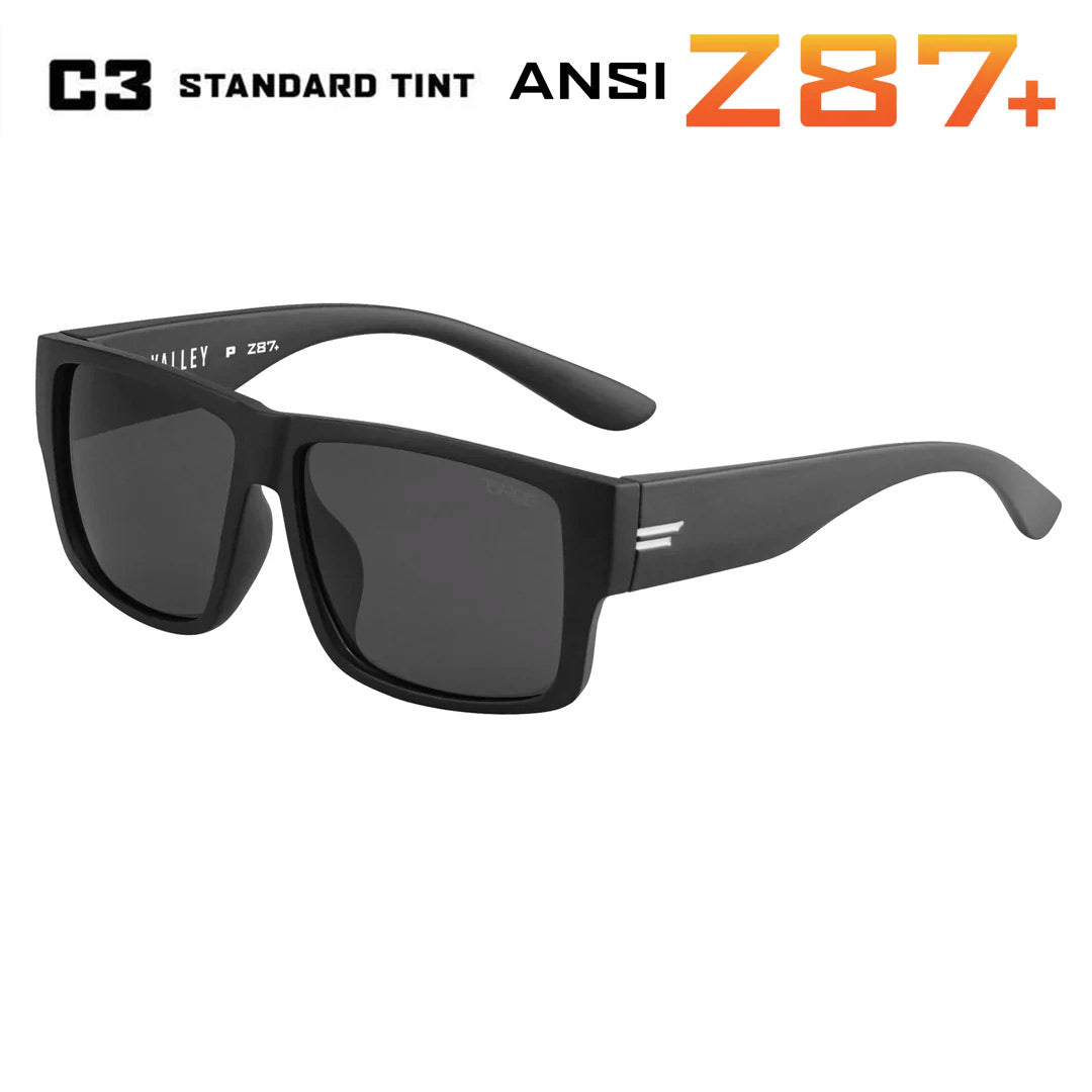 Valley ANSI Z87+ Safety Black C3 Polarized Sunglasses