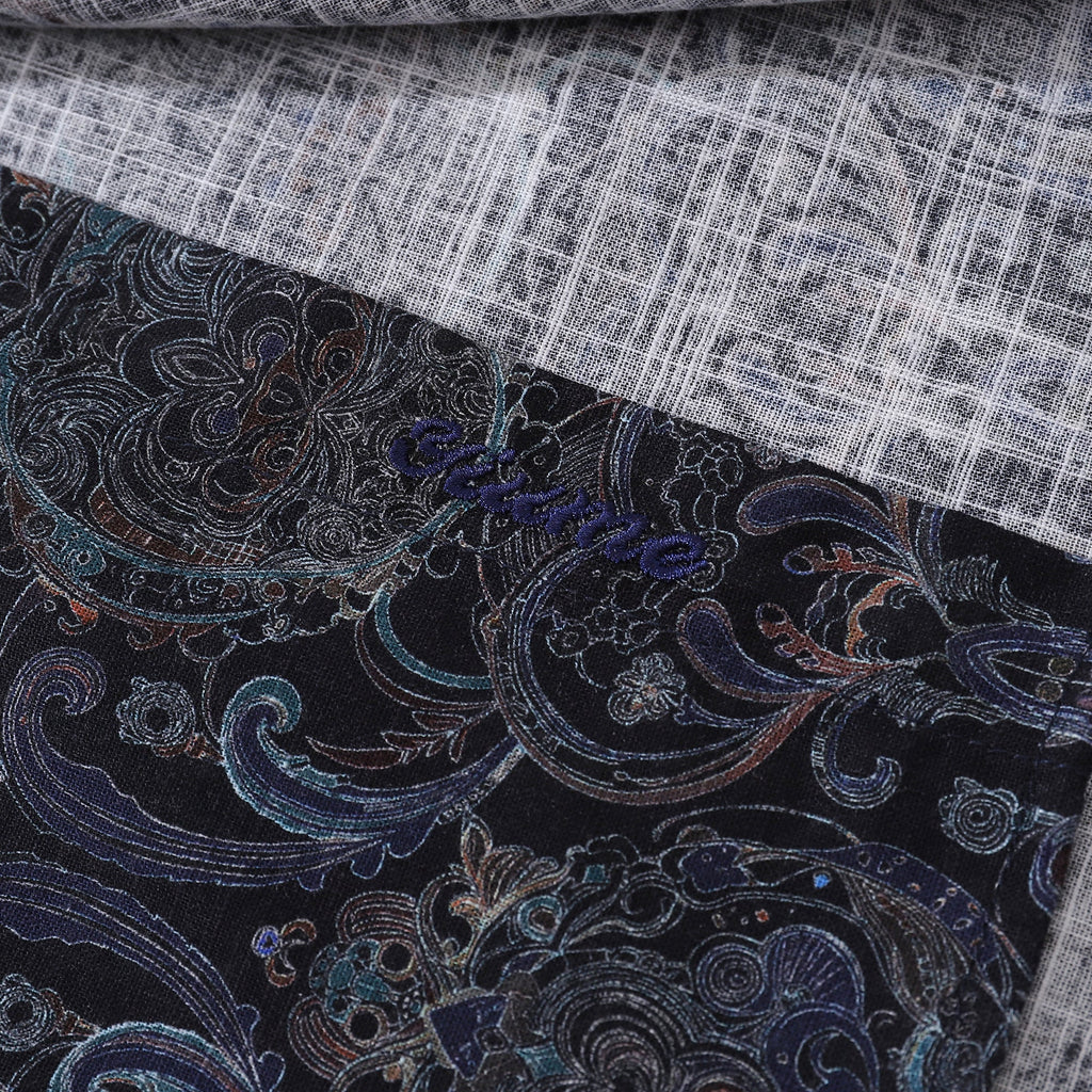 Men's Symmetrical Aesthetic Long Sleeve Cotton Button-Down Shirt