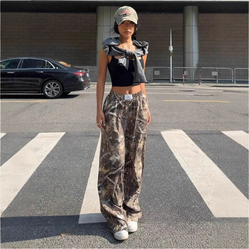 Women's Y2K Camouflage Cargo Pants High Waisted Relaxed Fit - Image 8