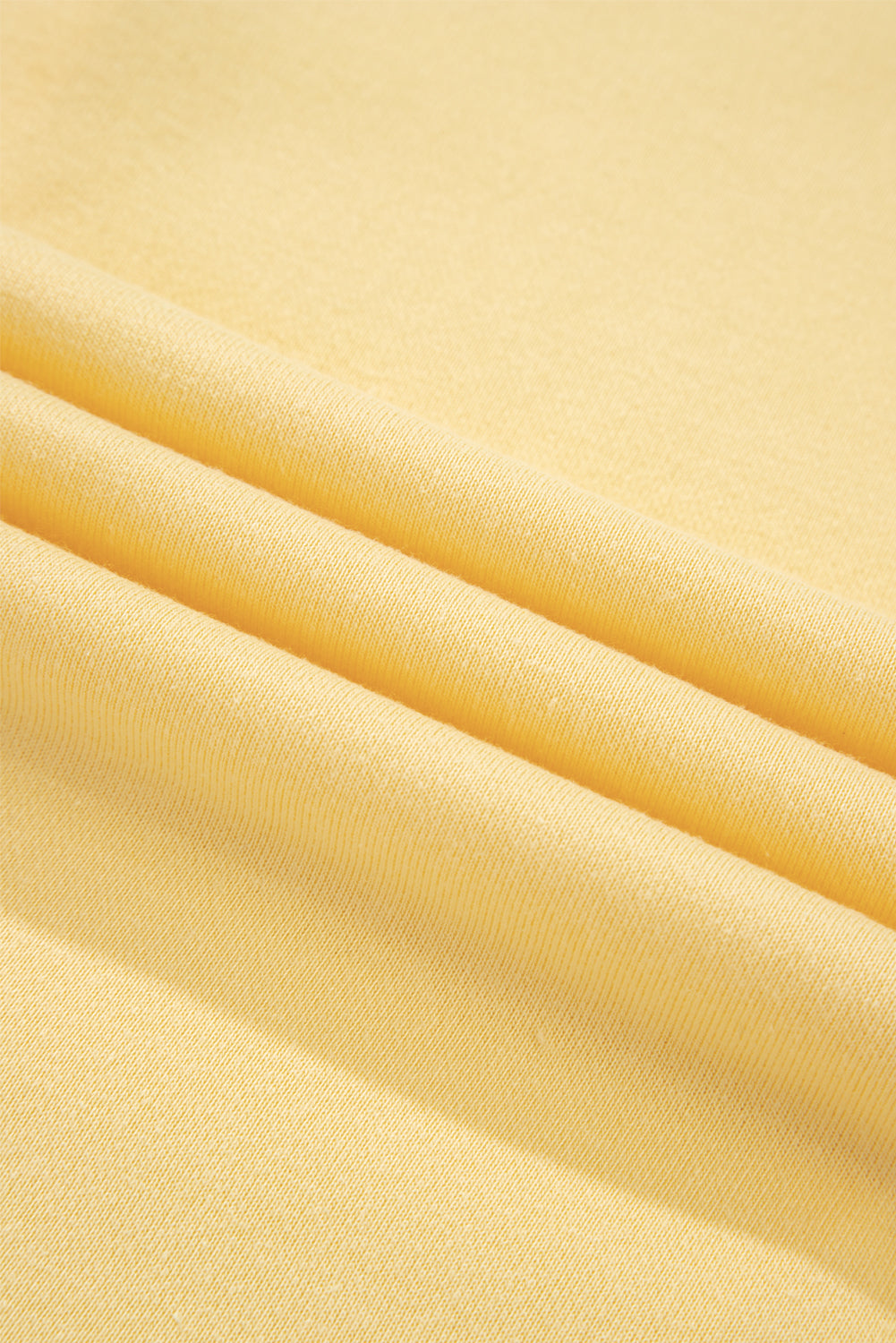 Yellow Cotton Blend Oversized Pullover & Shorts Set