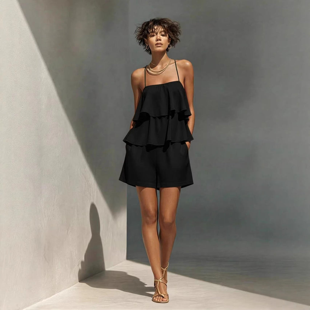 Women's Ruffle Layer Camisole and Shorts Set - Image 3