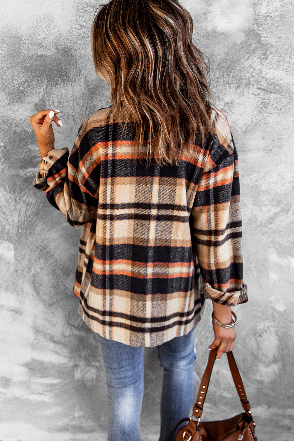Brown Plaid Flannel Shacket | Button-Up Long Sleeve