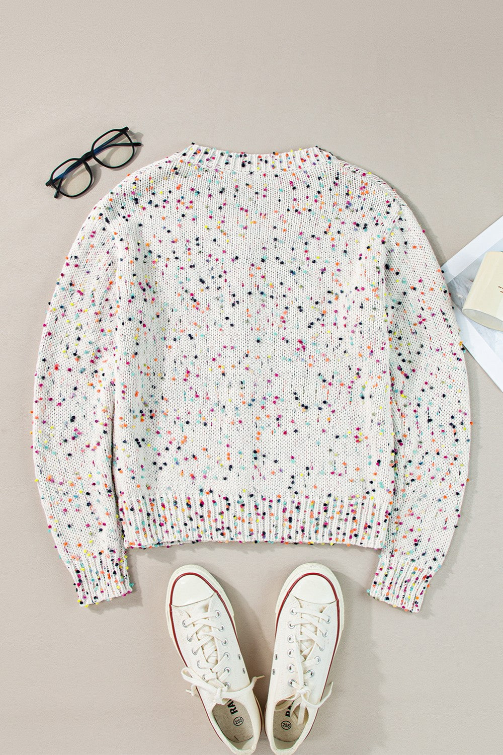 Women's Colorful Speckled Button-Down Knit Cardigan - Image 7